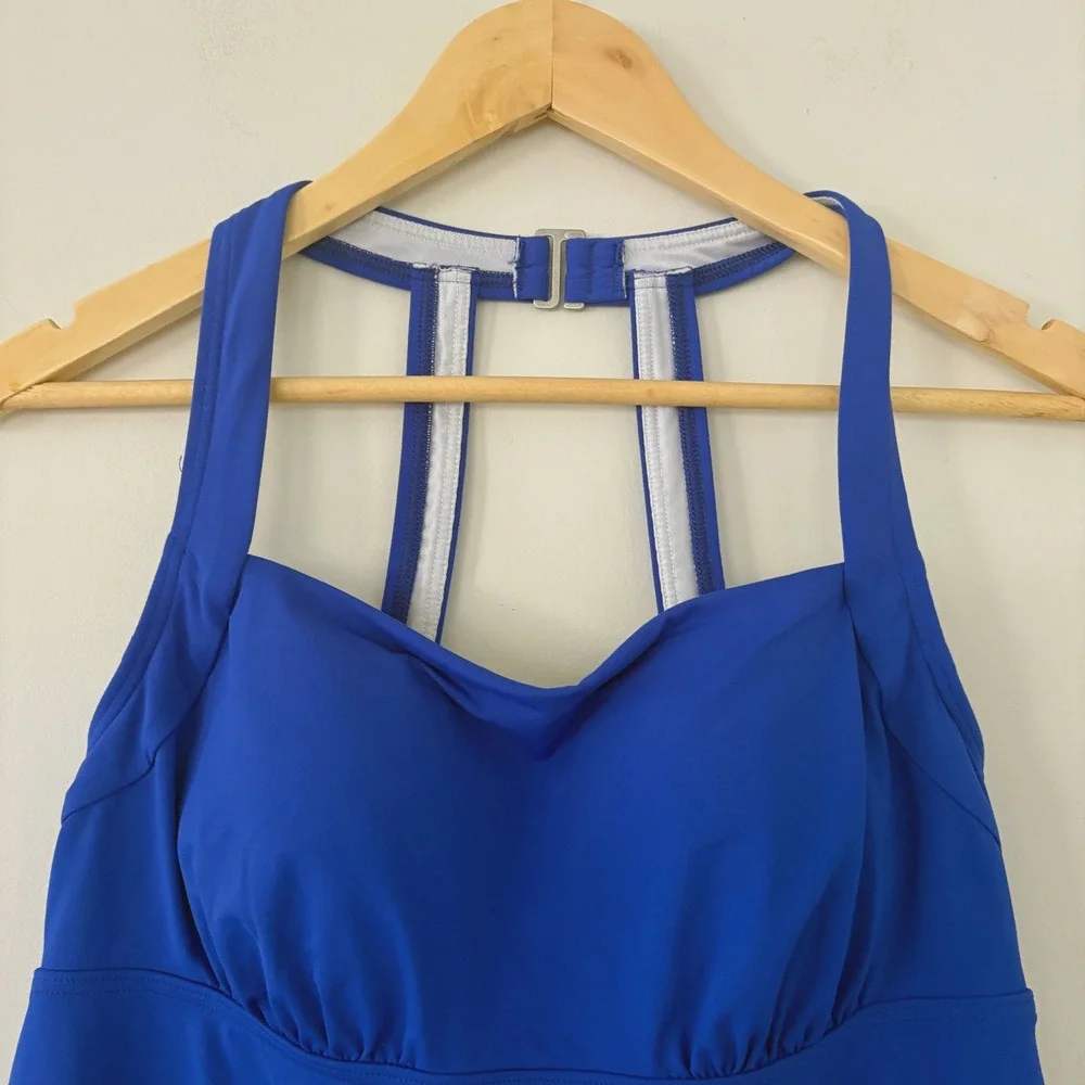 Lands' End Tankini Swim Top Women's Size 8 Cobalt‎ Blue Adjustable Halter